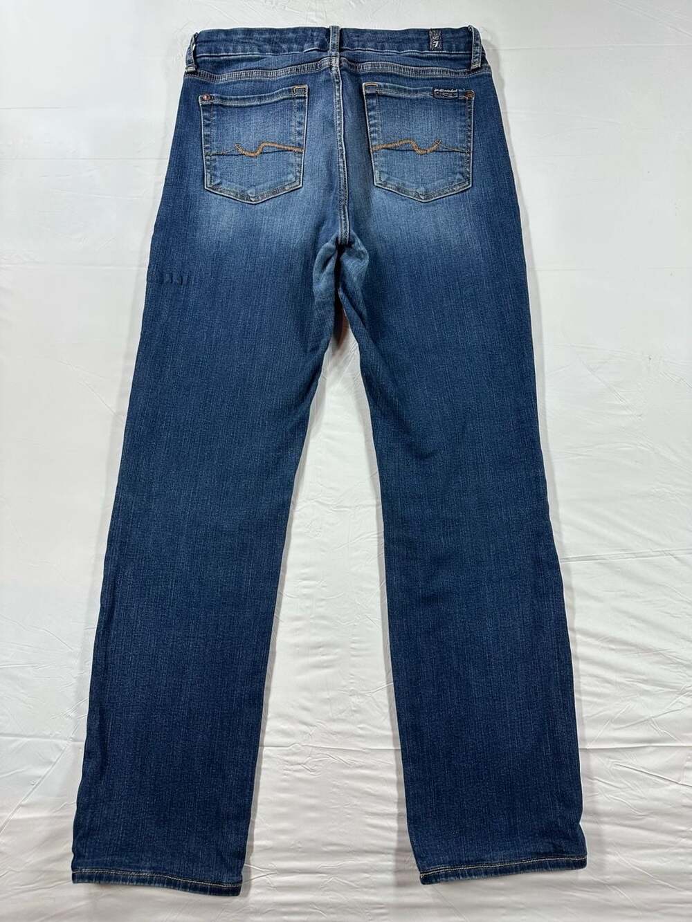 7 For All Mankind Kimmie Straight Leg Jeans, Size 29, Dark Wash - Picture 2 of 12